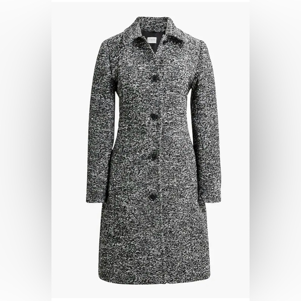 JCrew Black and White Tweed Coat